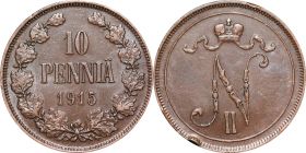 Русская Финляндия 10 пенни 1915 года (2282)