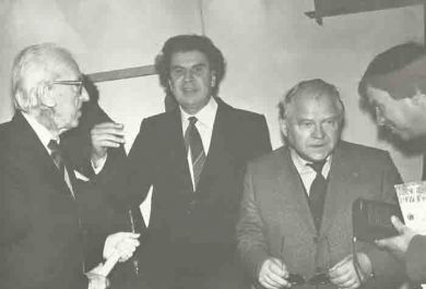 Слева направо - Д.Кабалевский, Микис Теодоракис, Т.Хренников