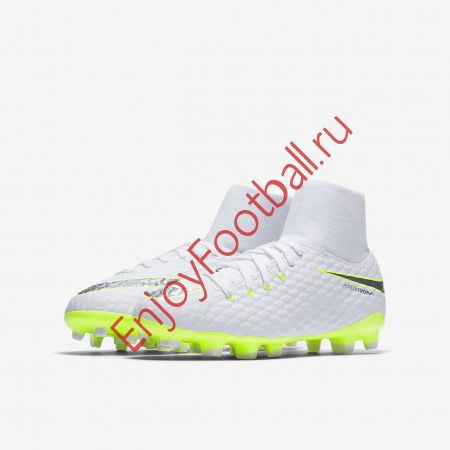 Детские бутсы NIKE HYPERVENOM PHANTOM III ACADEMY DF FG JR AH7287-107