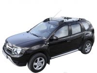 Багажная система на рейлинги Renault Duster 2 (2015-...), Delta, серебристый, аэродинамические дуги