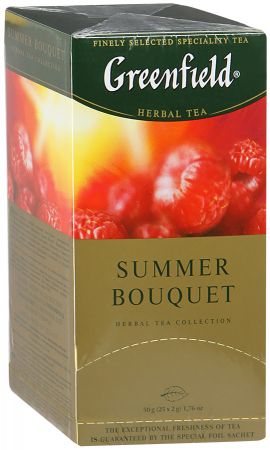 Чай Greenfield Summer Bouquet со вкусом и ароматом малины 25 пак.