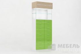 Аптечный стеллаж витрина центральный с ящиками