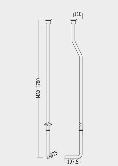 Devon&Devon Etoile патрубок для высокого бачка (зажим-держатель и коллекторы) схема 1