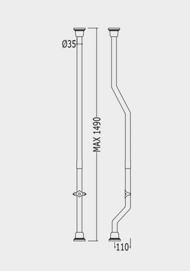 Devon&Devon Westminster патрубок для высокого бачка (зажим-держатель и коллекторы) схема 1