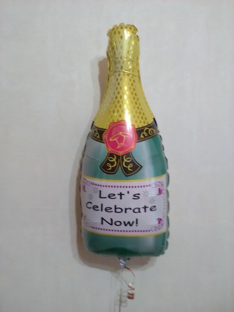 Шампанское фольгированный шар с гелием