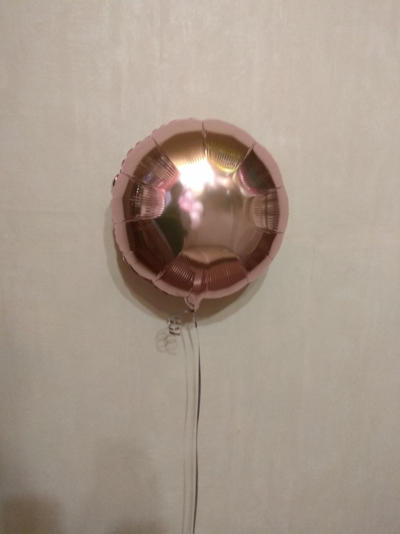 Круг розовое золото шар фольгированный с гелием