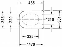Крышка для унитаза Duravit D-Code без автоматического опускания 006031 схема 1