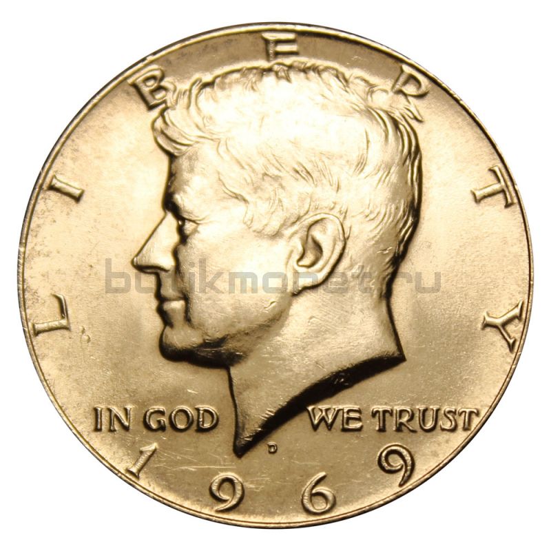 50 центов 1969 США Kennedy Half Dollar D