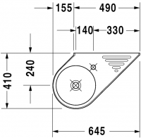 Раковина Duravit Architec диагональная 64,5х41 076465 схема 1
