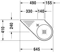 Раковина Duravit Architec диагональная 64,5х41 076565 схема 1