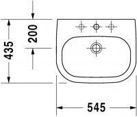 Раковина Duravit D-Code встраиваемая 54,5х43,5 033754 схема 1