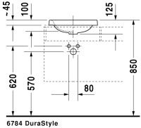 Раковина Duravit DuraStyle встраиваемая 43х43 037243 схема 2