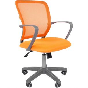 Кресло CHAIRMAN 698 GREY/ORANGE для оператора, серый пластик, сетка/ткань, цвет оранжевый