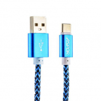 Кабель USB Aspor A162 Type-C в оплетке (0,3 метра) (blue)