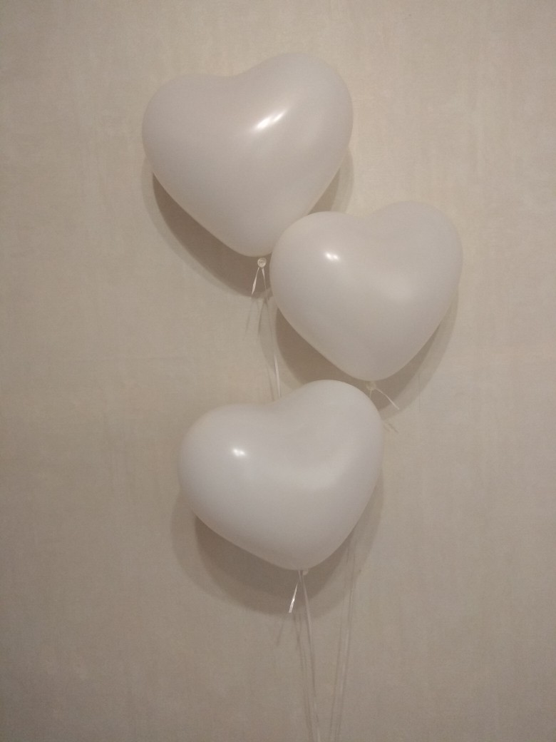 Шар-сердце белый 40 см латексные шары с гелием