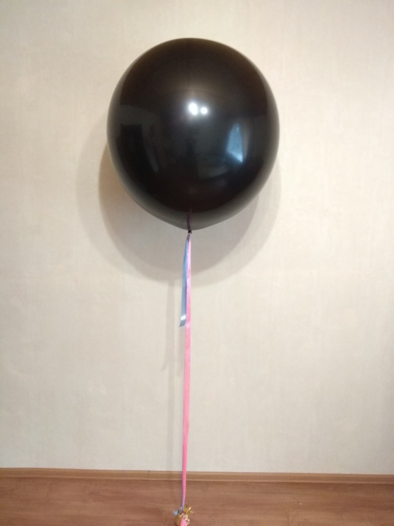 Черный метровый шар латексный с гелием