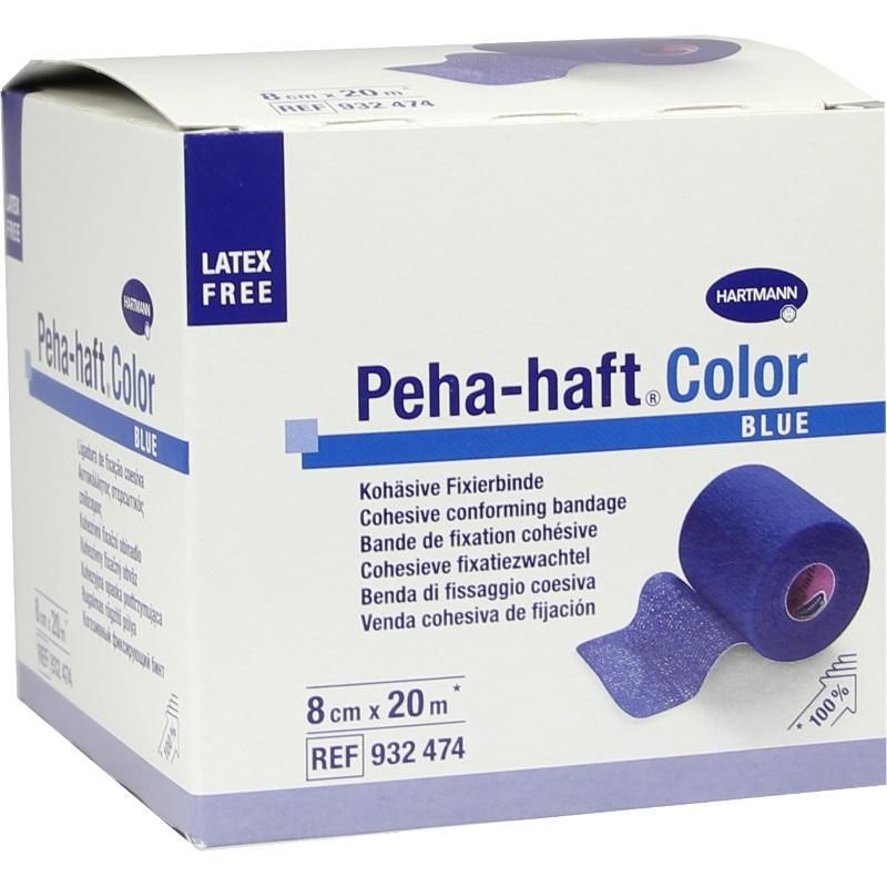 Бинт эластичный Peha-haft / Пеха-хафт, размер 20 м х 8 см, самофиксирующийся, когезивный, без латекса, синий