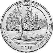43 ПАРК США - 25 центов 2018 год, Национальные парк Вояджерс Миннесота