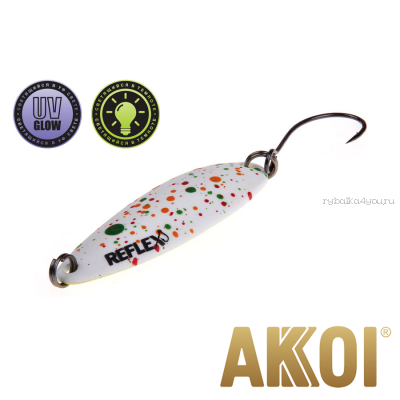 Колеблющаяся блесна Akkoi Reflex Legend 3,5 см / 3,1 гр / цвет: R04 UV и светонакопитель