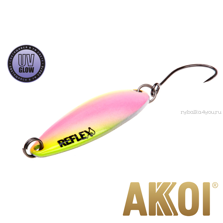 Колеблющаяся блесна Akkoi Reflex Legend 3,5 см / 3,1 гр / цвет: R34 UV