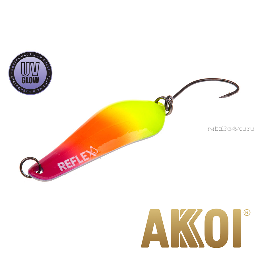 Колеблющаяся блесна Akkoi Reflex Crystal 4 см / 3,6 гр / цвет:  R36  UV