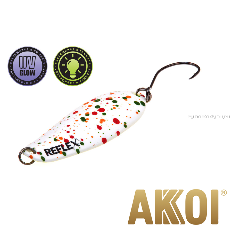 Колеблющаяся блесна Akkoi Reflex Element 4,2 см / 4,8 гр / цвет:  R04 UV и светонакопитель