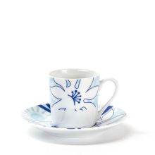 Чашки кофейные с блюдцами La Rose des Sables Blue Sky на 6 персон фарфор - 100 мл (Тунис)