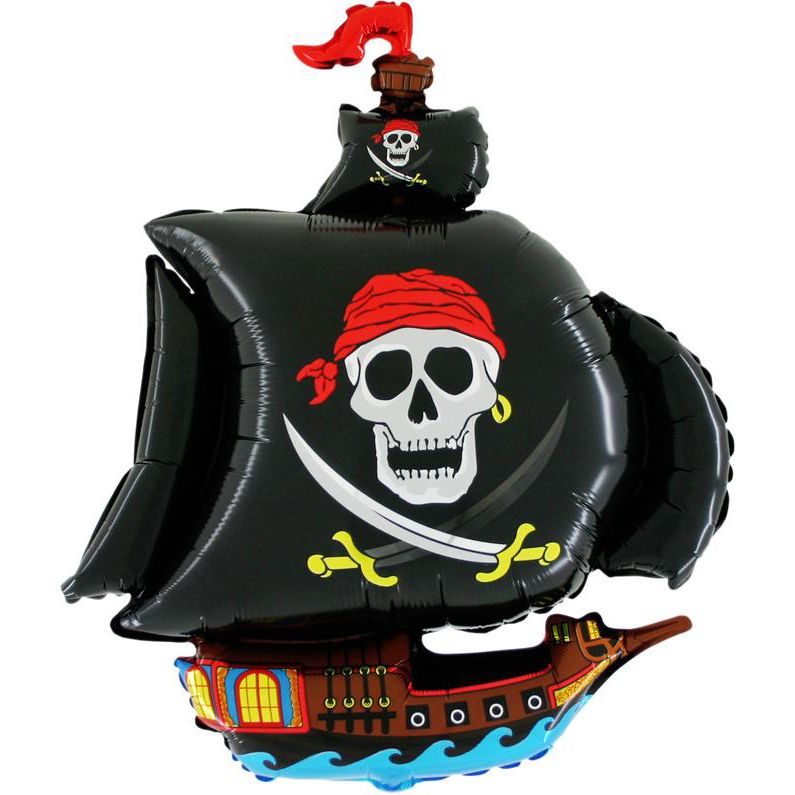 Шар фигура пиратский корабль черный