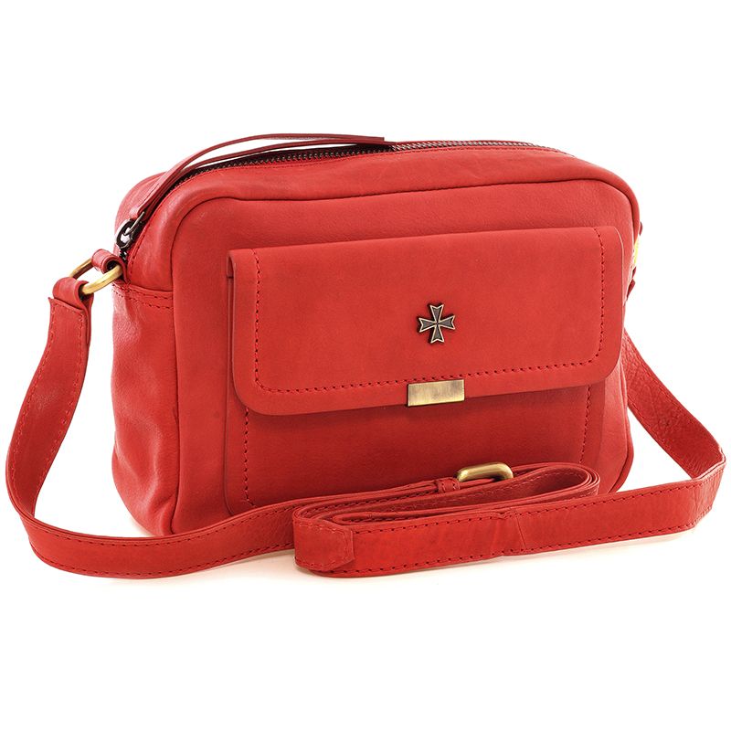 Кожаная женская сумка-клатч Narvin 9921-N.Gottier Red