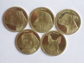 Собаки набор монет  5 шиллингов Сомалилэнд 2019 (5 монет)