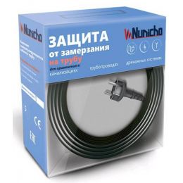 Готовый комплект кабеля NUNICHO снаружи трубы 16 Вт/м - 6 метров+ (холодный ввод  с вилкой- 2 метра).