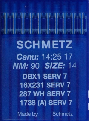 Иглы промышленные универсальные Schmetz DBx1 SERV7 №90 10 шт