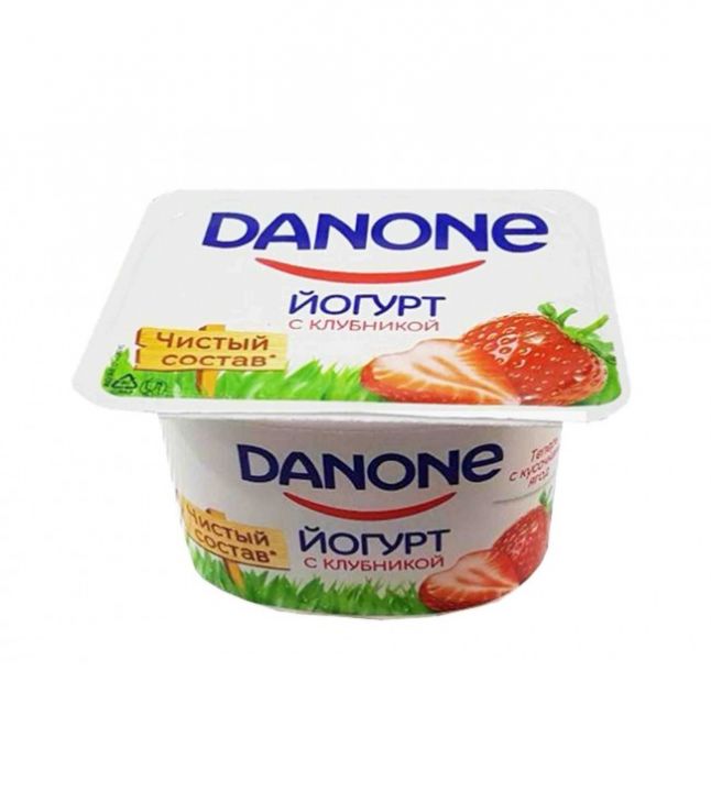 Йогурт Данон 7 полезных свойств молочный клубника 110гр. Данон Индустрия