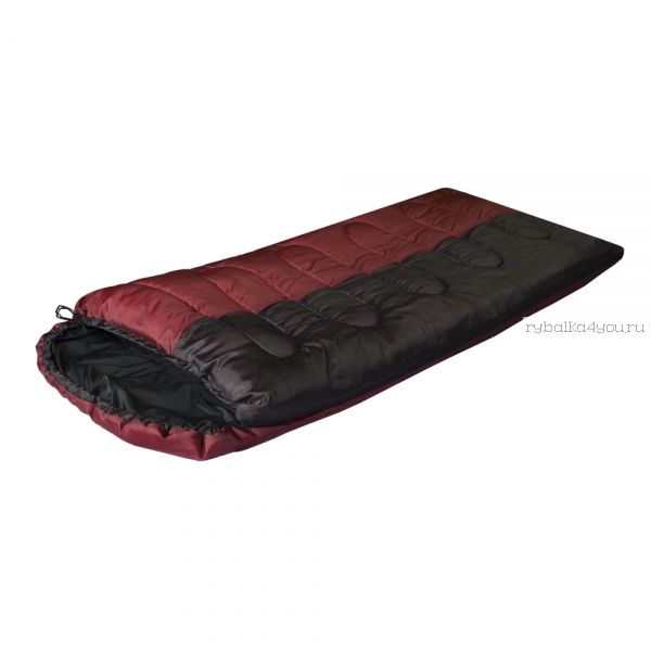 Спальный мешок Prival Camp Bag + бордовый /одеяло с подголовником, размер 220х95, t 0 +15С