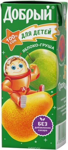 Сок Добрый 0,2л Груша/Яблоко
