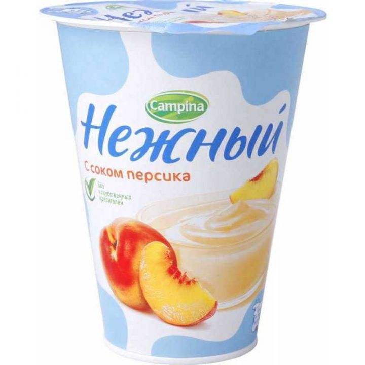 Йогурт Кампина Нежный 1,2% персик 320г ООО Кампина