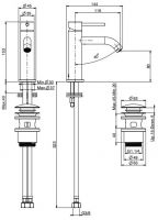 Fima - carlo frattini Spillo steel смеситель для раковины F3071INOX схема 1