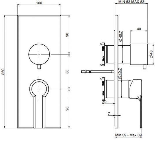 Fima - carlo frattini Mast смеситель для ванны/душа F3139X6 схема 1