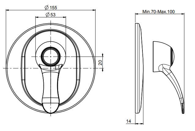 Fima - carlo frattini Lamp/Bell смеситель для ванны/душа F3309/1 схема 1