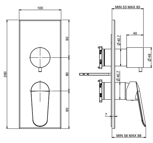 Fima - carlo frattini Spot смеситель для ванны/душа F3009X6 схема 1