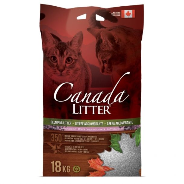 Наполнитель Canada Litter Канадский комкующийся "Запах на Замке" с ароматом лаванды, Scoopable Litter 12кг