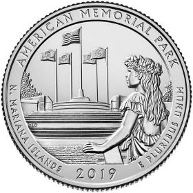 47 ПАРК США - 25 центов 2019 год, Американский мемориальный парк (American Memorial Park). Двор P