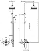 Fima - carlo frattini Lamp/Bell стойка душевая с тропическим душем F3304/2 схема 1