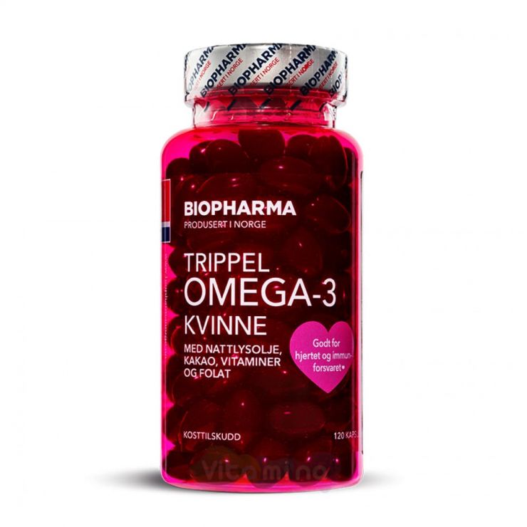 Trippel Omega-3 Kvinne Тройная Омега-3 для женщин с фолиевой кислотой и витаминами