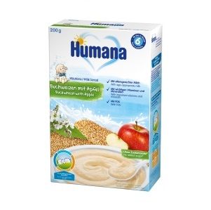Молочная каша Humana Гречневая с яблоком, 200 г