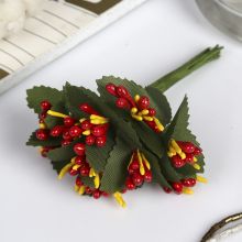 Декор для творчества "Цветы с перчиком" 10,5 см (1 набор=1 букету) в букете 12 цветов