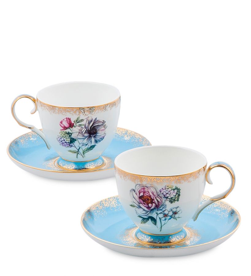 Чайный набор на 2 персоны "Цветок Неаполя", 4 пр. (JK-128)
