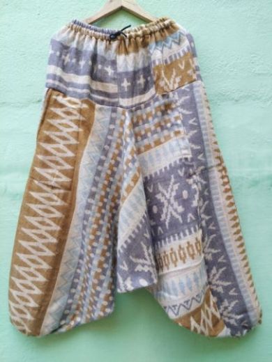 Серо-бежевые непальские штаны алладины, унисекс
