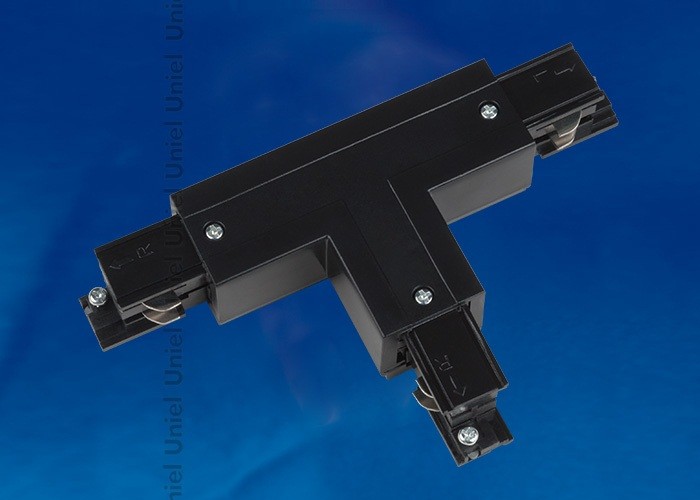 Соединитель для шинопроводов 3-фазный Т-образный левый внутренний Uniel черный UBX-A34 BLACK
