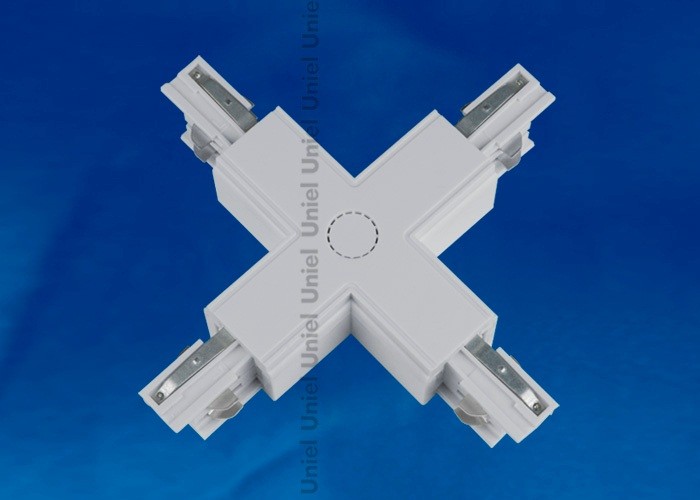 Соединитель для шинопроводов Х-образный Uniel серебро UBX-A41 SILVER